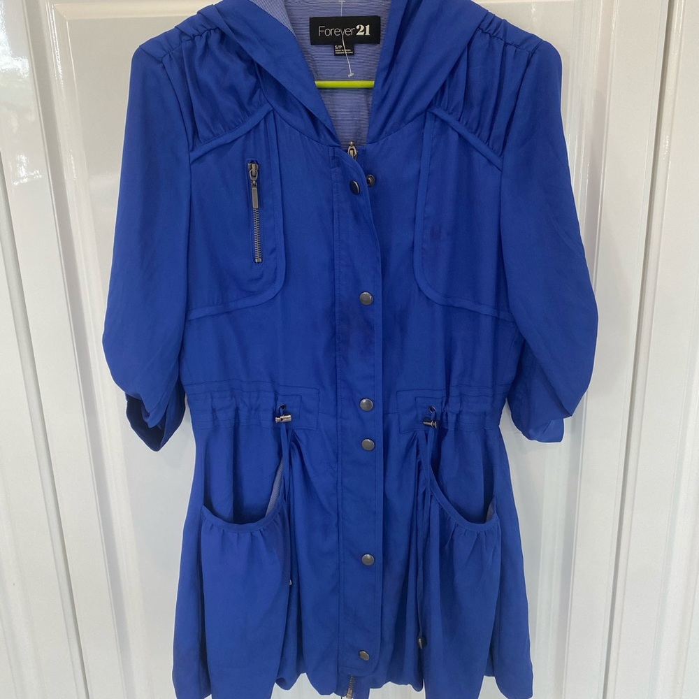 Blue Trendy Spring Coat